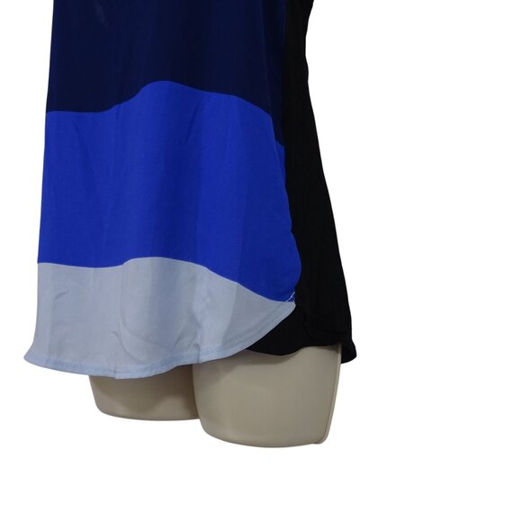 Express Racerback Blue Color Block Tank Top Women Size XS Back Zipper Closure - Picture 2 of 9